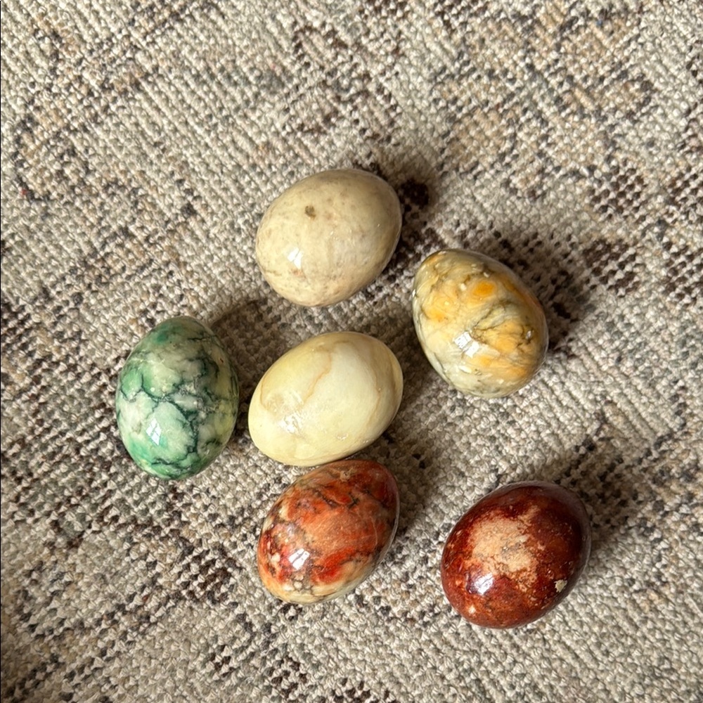 Colorful Alabaster Decorative Egg Set